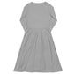 Silver Long Sleeve Midi Dress