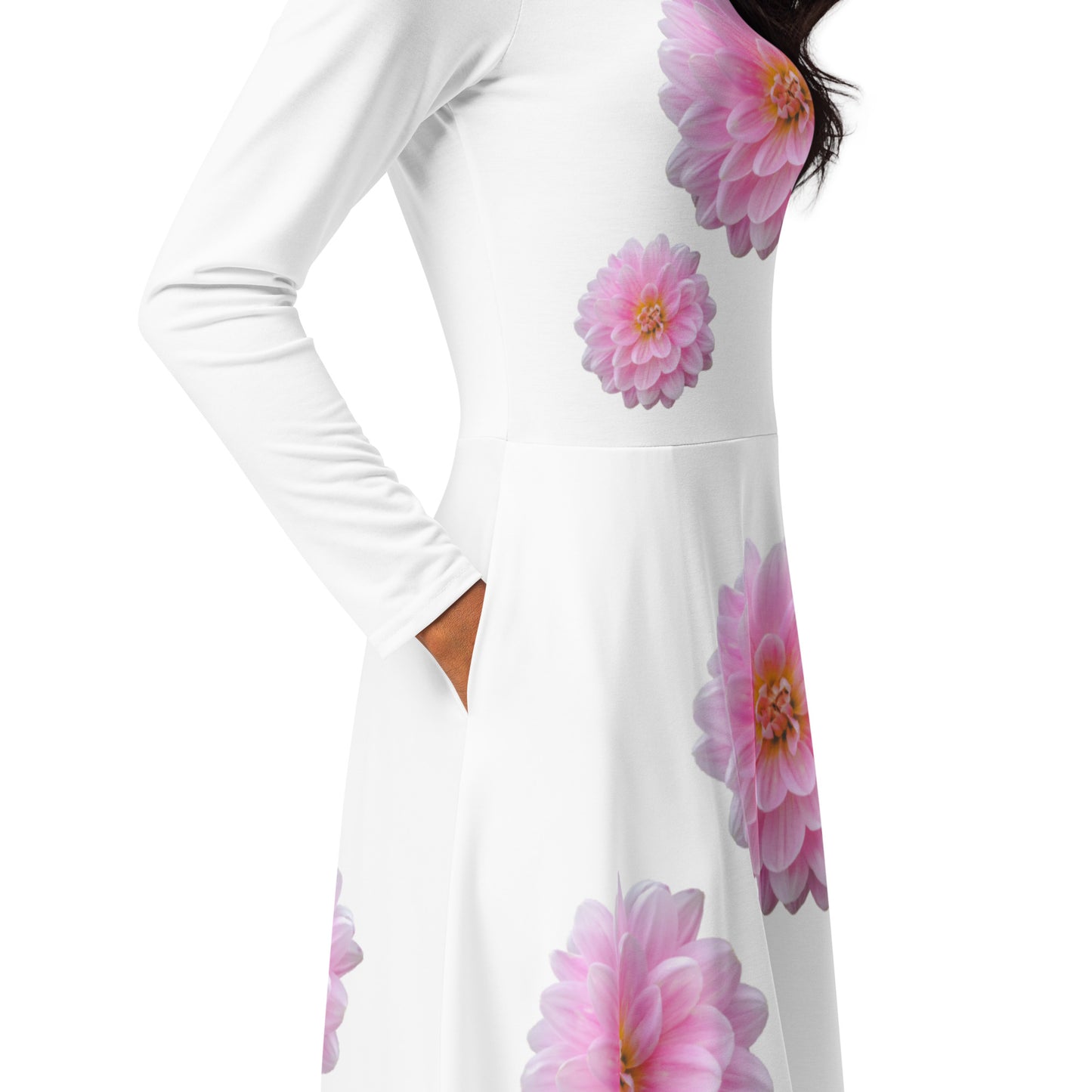 Lovely Girl White Long Sleeve Midi Dress