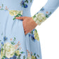 Simply Blooms Long Sleeve Midi Dress
