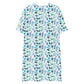 Misty Blue Flowers T-shirt Dress