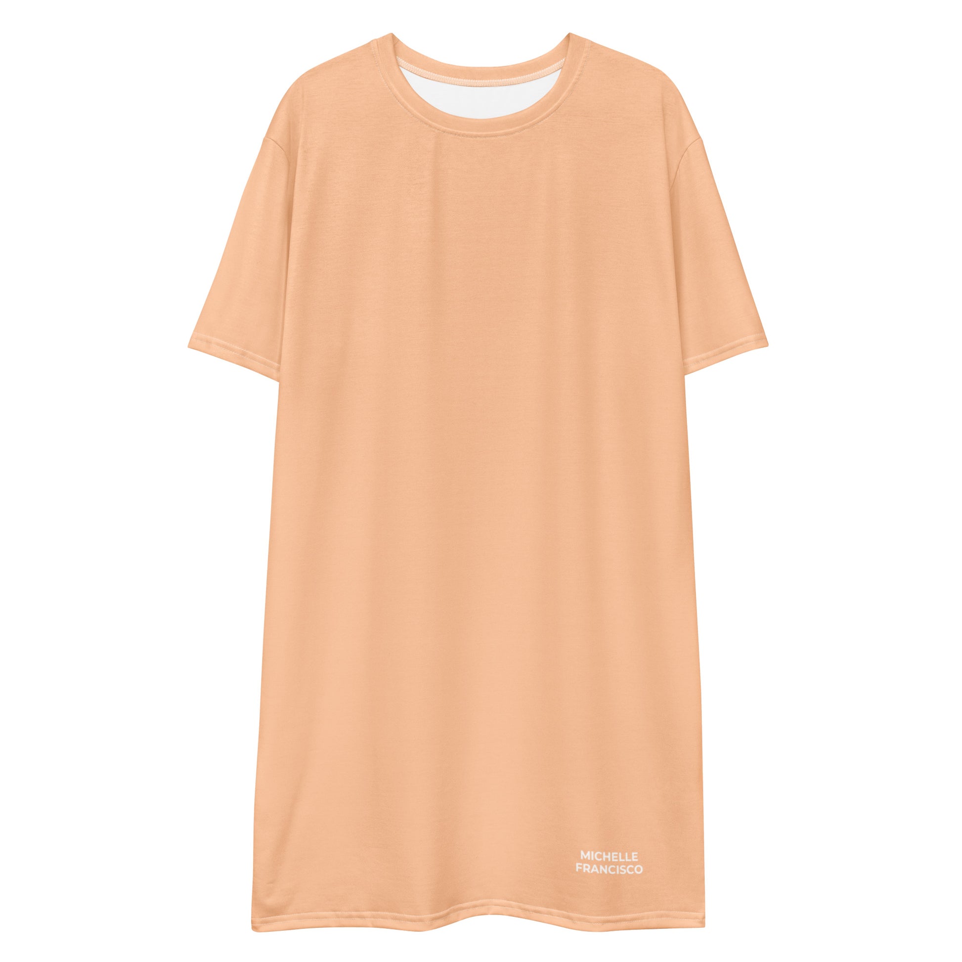 peach t shirt dress NWT $40 medium peach Merokeety Crew Neck T-shirt Dress Tie Waist soft & stretch