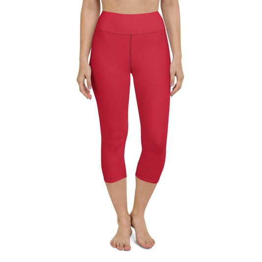 Red Yoga Capri Leggings