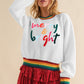 MERRY & BRIGHT Ribbed Round Neck Sweater