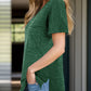 Pocketed Heathered V-Neck Short Sleeve T-Shirt