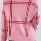 Contrast Round Neck Long Sleeve Sweater