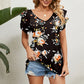 V-Neck Short Sleeve Blouse