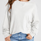 Waffle Knit Round Neck Long Sleeve T-Shirt