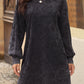 Leopard Round Neck Long Sleeve Dress