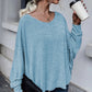 Full Size Double Tie Drop Shoulder Long Sleeve T-Shirt