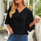 Cowl Neck Three-Quarter Sleeve Blouse