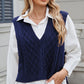 Cable-Knit V-Neck Sweater Vest