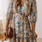 Printed V-Neck Half Sleeve Dress