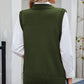 Buttoned Round Neck Sweater Vest