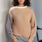 Color Block Round Neck Drop Shoulder Sweater