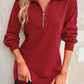 Half Zip Dropped Shoulder Mini Sweatshirt Dress