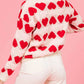 Valentine’s Day Fuzzy Heart Round Neck Long Sleeve Sweater