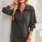 Half Zip Dropped Shoulder Mini Sweatshirt Dress