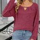 Cutout Round Neck Long Sleeve T-Shirt