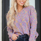 Confetti V-Neck Long Sleeve Sweater