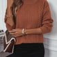 Cable-Knit Mock Neck Long Sleeve Sweater