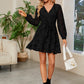 Surplice Lace Long Sleeve Mini Dress