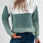 Color Block Drop Shoulder Long Sleeve Sweater