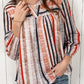 Multicolored Stripe Notched Neck Top