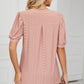 Eyelet Notched Short Sleeve T-Shirt