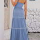 Tiered Square Neck Maxi Cami Dress