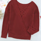 Crisscross Back Boat Neck Sweater