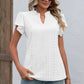 Eyelet Notched Flutter Sleeve T-Shirt