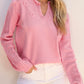 Daisy Notched Long Sleeve Sweater