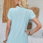 Decorative Button Eyelet V-Neck Short Sleeve T-Shirt