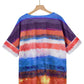 Full Size Color Block Round Neck Half Sleeve T-Shirt