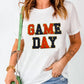 GAME DAY Round Neck Short Sleeve T-Shirt