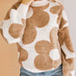 Contrast Flower Mock Neck Long Sleeve Sweater