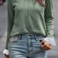 Lace Detail Round Neck Long Sleeve T-Shirt