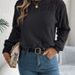 Openwork Round Neck Long Sleeve Sweater