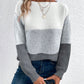 Color Block Drop Shoulder Long Sleeve Sweater