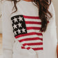 US Flag Side Slit Drop Shoulder Sweater