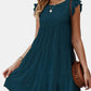 Ruffled Round Neck Cap Sleeve Mini Dress