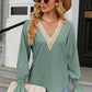 V-Neck Flounce Sleeve T-Shirt