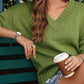 V-Neck Dropped Shoulder Sweater