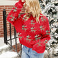 Reindeer Round Neck Long Sleeve Sweater