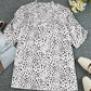 Printed Smocked Mock Neck Blouse