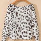 Leopard Boat Neck Long Sleeve Knit Top