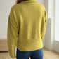 Front Slit Decorative Button Turtleneck Sweater