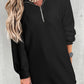 Half Zip Dropped Shoulder Mini Sweatshirt Dress