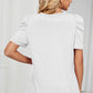 Heathered V-Neck Puff Sleeve T-Shirt