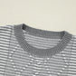 Striped Round Neck Dropped Shoulder Sweater